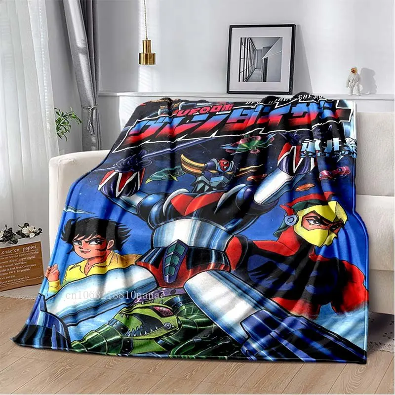 Goldorak Actarus UFO Robot Grendizer Fleece Throw Blankets for Home Picnic Travel Plane Office Portable Blanket for Kids Adults