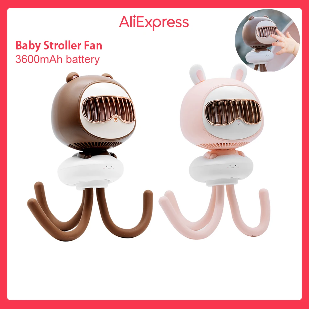 

USB Baby Stroller Fan 3600mAh Battery Wireless Electric Air Cooler Hand Portable Bladeless Rechargeable Mini Car Ventilator Fans