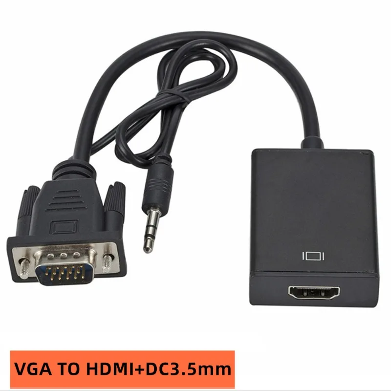 

Vga To Hdmi Plus 3.5mm Conversion Cable Vga To Hdmi with Audio, Set-top Box To Monitor High Definition