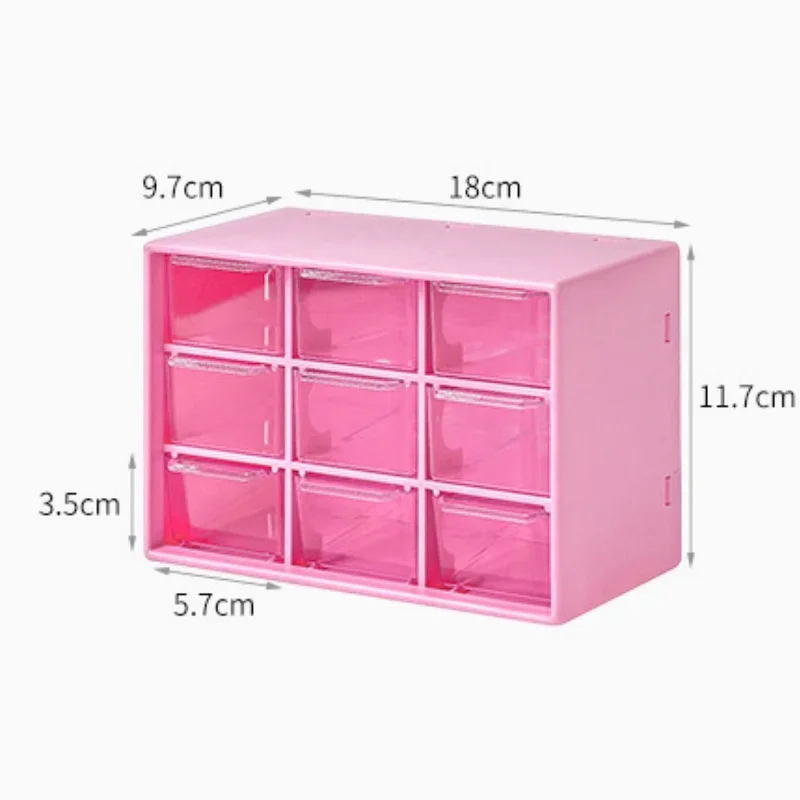 9 Grid Storage Box New Send Stickers Large Capacity Organizing Box Dust Proof Multi-layer Storage Drawer