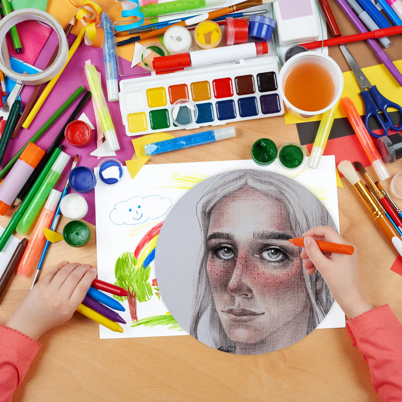 50 قطعة من ورق رسم دائري من البطاقات البيضاء لتقوم بها بنفسك لوحة ماندالا رسم مشاريع فنية شرائح ورق دائرية من الورق المقوى للفنان #4