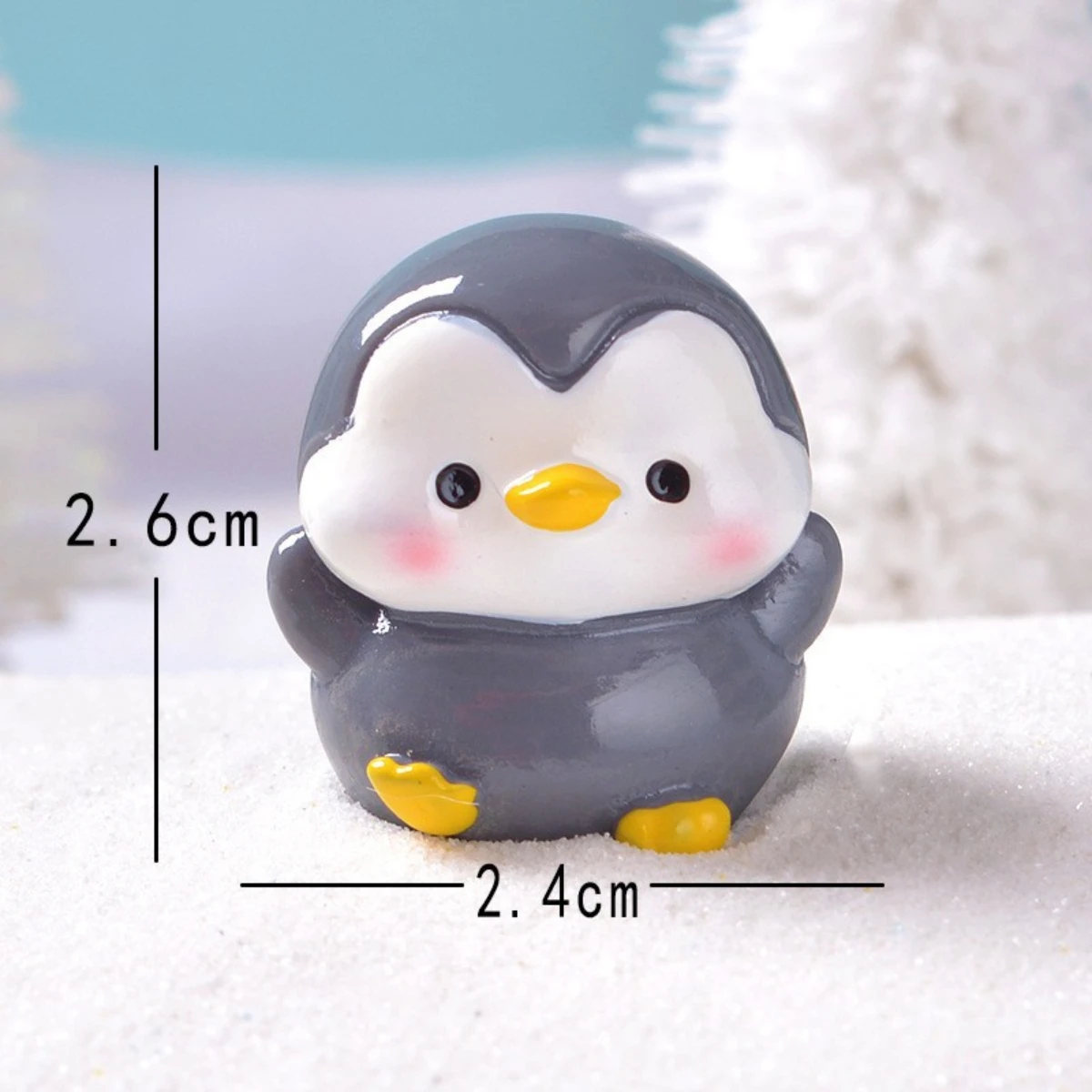 1/4PCS Cute Grey Penguin Doll Snow Landscape Gardening DIY Decoration Accessories Mini Desktop Small Ornament