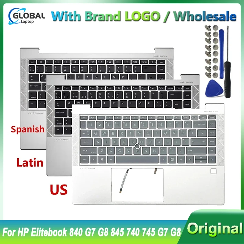 espanhol e latino teclado para laptop hp backlit upper top case m36312001 hp elitebook 840 g7 840 g8 845 740 745 g7 g8 us 01