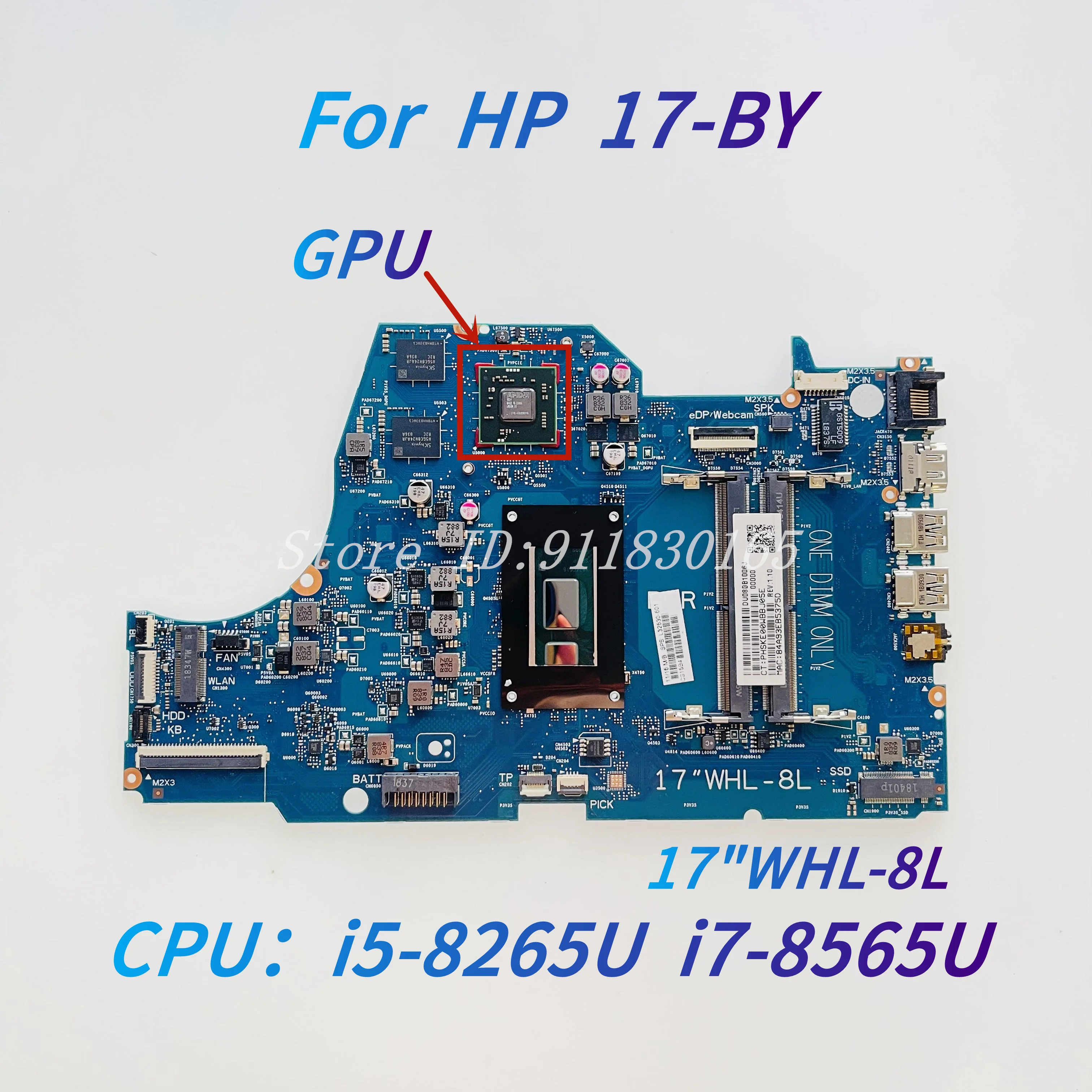 6050A3022801 MB A01 L32630-601 For HP 17-BY Laptop Motherboard 17