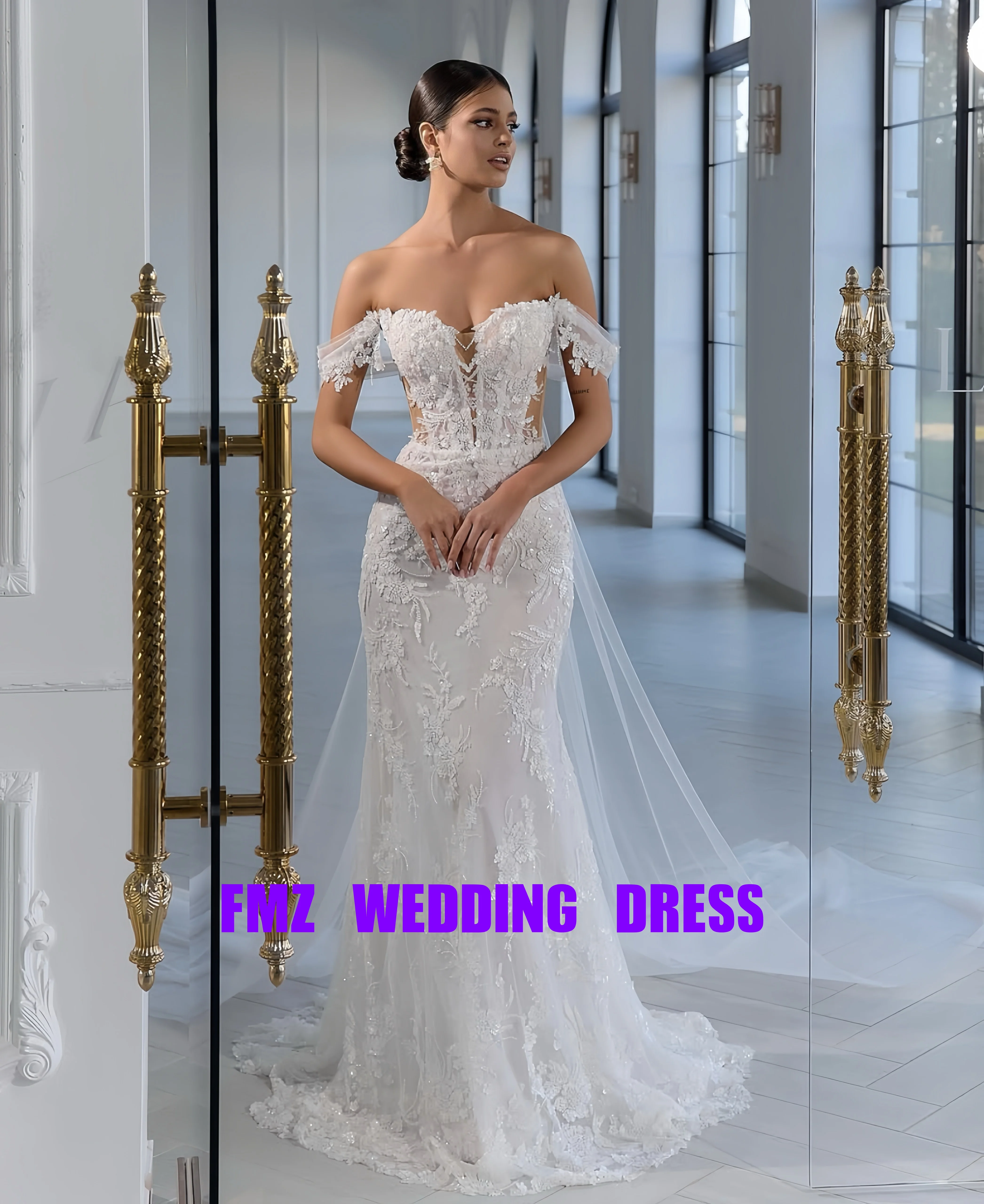 Customized V-neck clip shoulder sleeveless mermaid vestidos de novia wedding dress vestidos para muje robe de mariee
