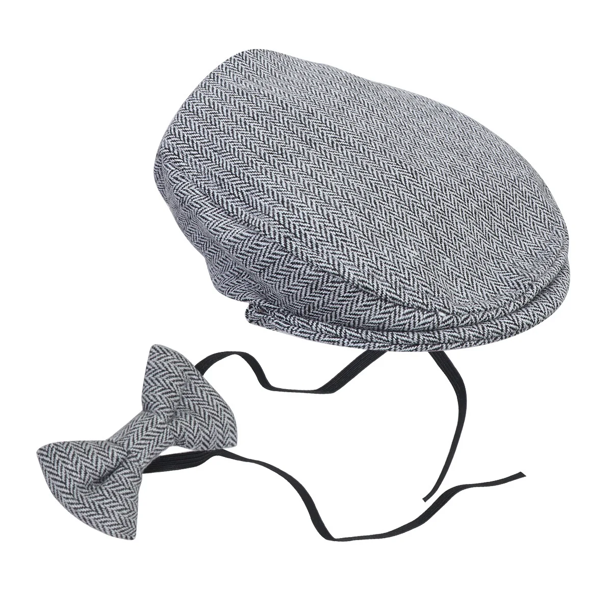 

1Set Newborn Baby Hat Cotton Gentleman Style Photo Prop Set in Black White for Infant Photography Party Favors