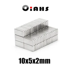 10x5x2mm Super potente potente blocco di terre Rare magnete NdFeB magneti al neodimio N35 10*5*2mm