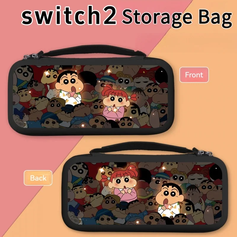 Sac de rangement pour Nintendo Switch2, Crayon Shin-chan lumineux, boîte de protection rigide antichoc pour NS2/OLED/Switch1