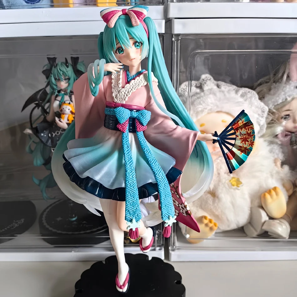 20cm moda hatsune miku anime figura quimono hatsune miku figuras de ação kawaii menina estatueta pvc coleção modelo brinquedos atacado