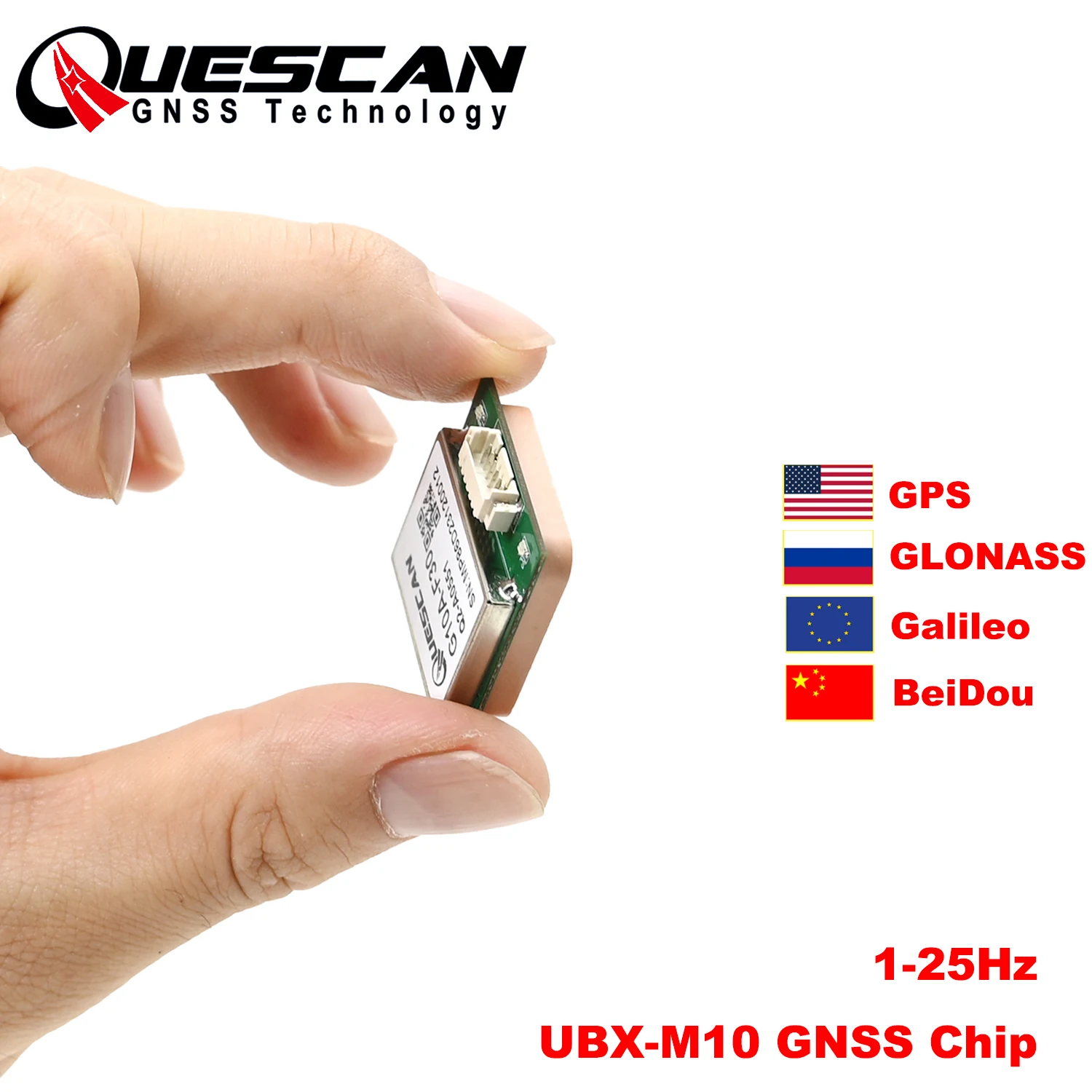 QUESCAN UBX-M10050-KB M10 GPS GNSS Module with Flash Support GPS Galileo Beidou GLONASS QZSS SBAS 1-25Hz