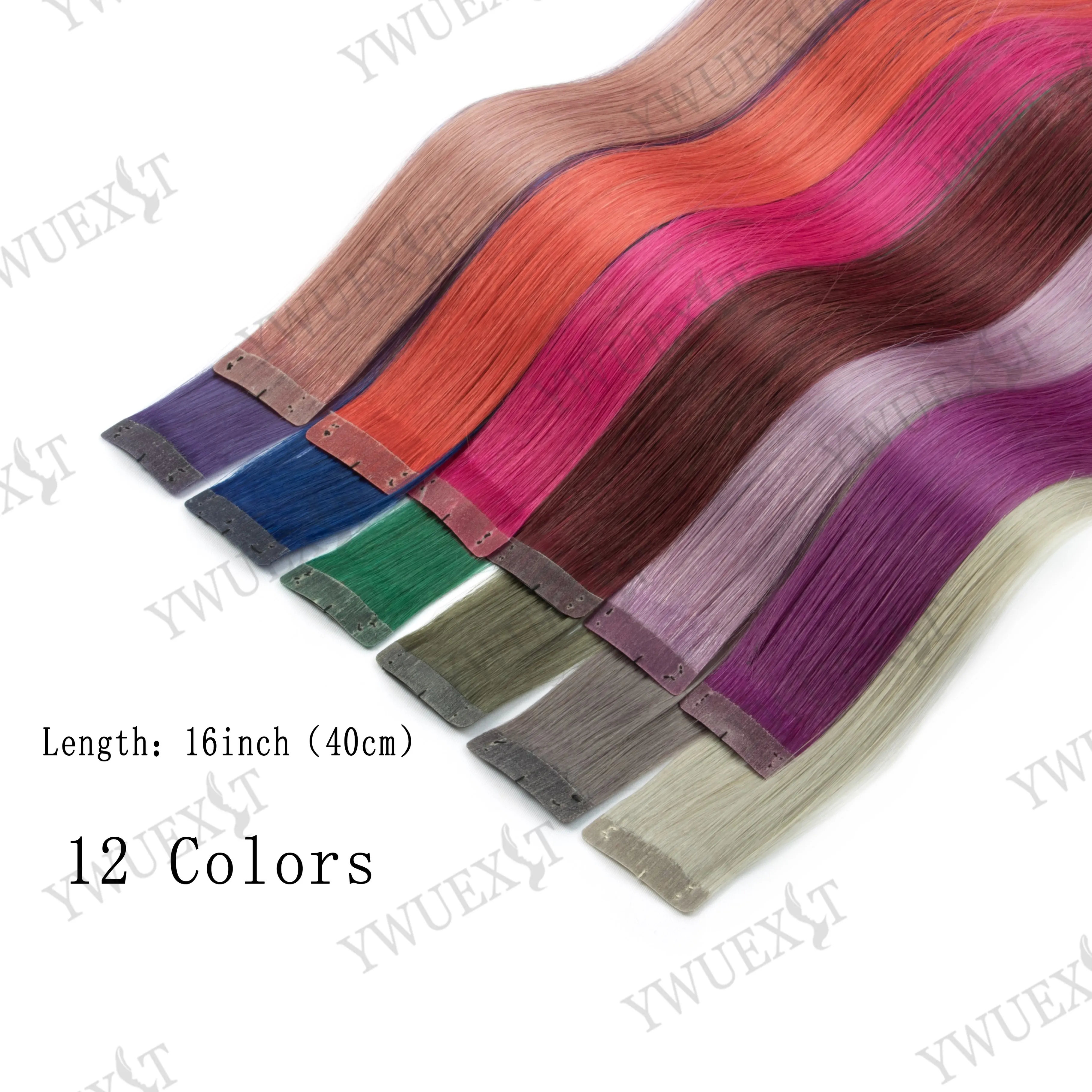YWUEXT مشبك ملون في 16 بوصة وصلات شعر ملونة يسلط الضوء على قطع الشعر الطويلة المستقيمة للنساء والأطفال والبنات #2