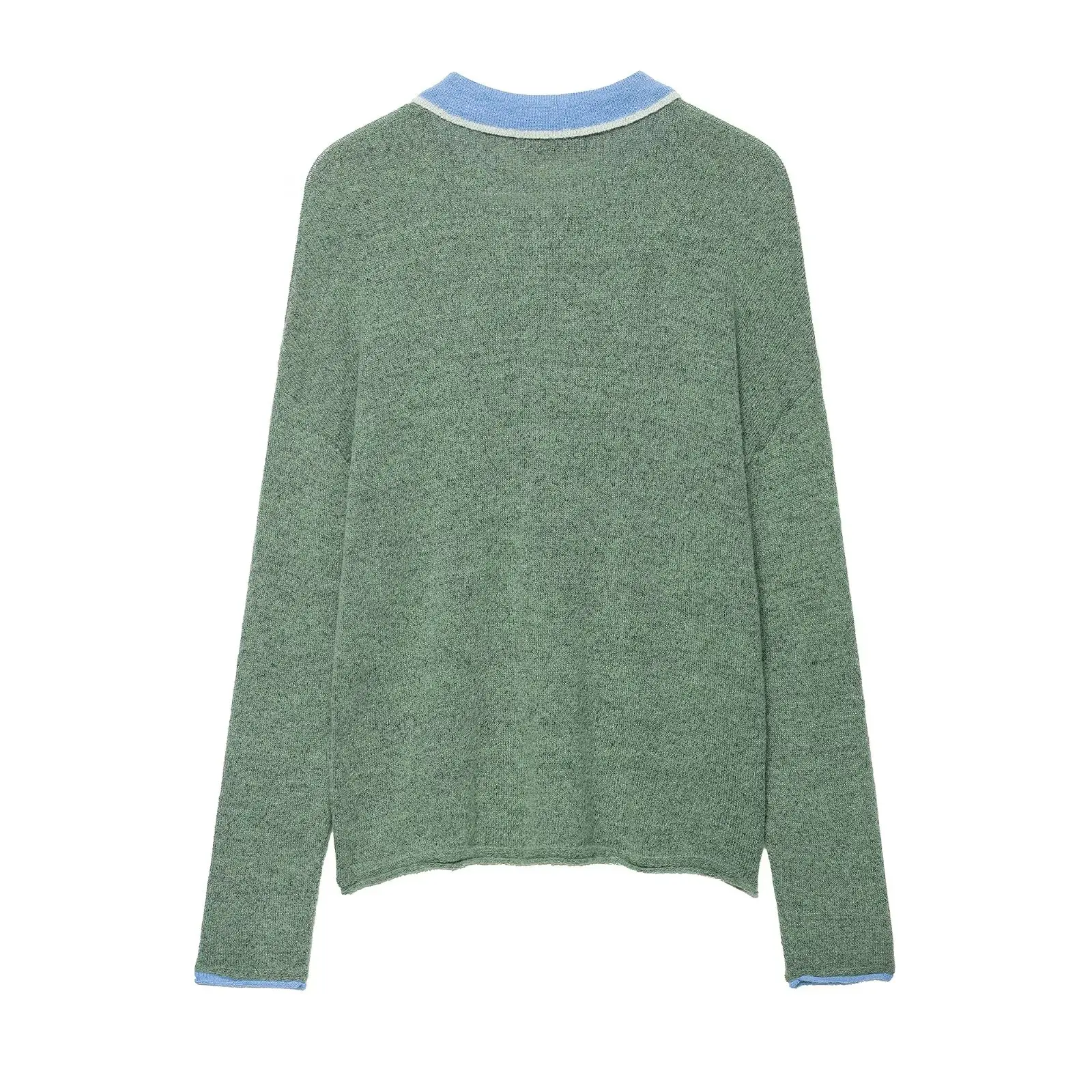 2025 Autunno Maglia a maniche lunghe da donna maglione oversize collo alto pullover allentato patchwork maglia polo top casual da donna 2025