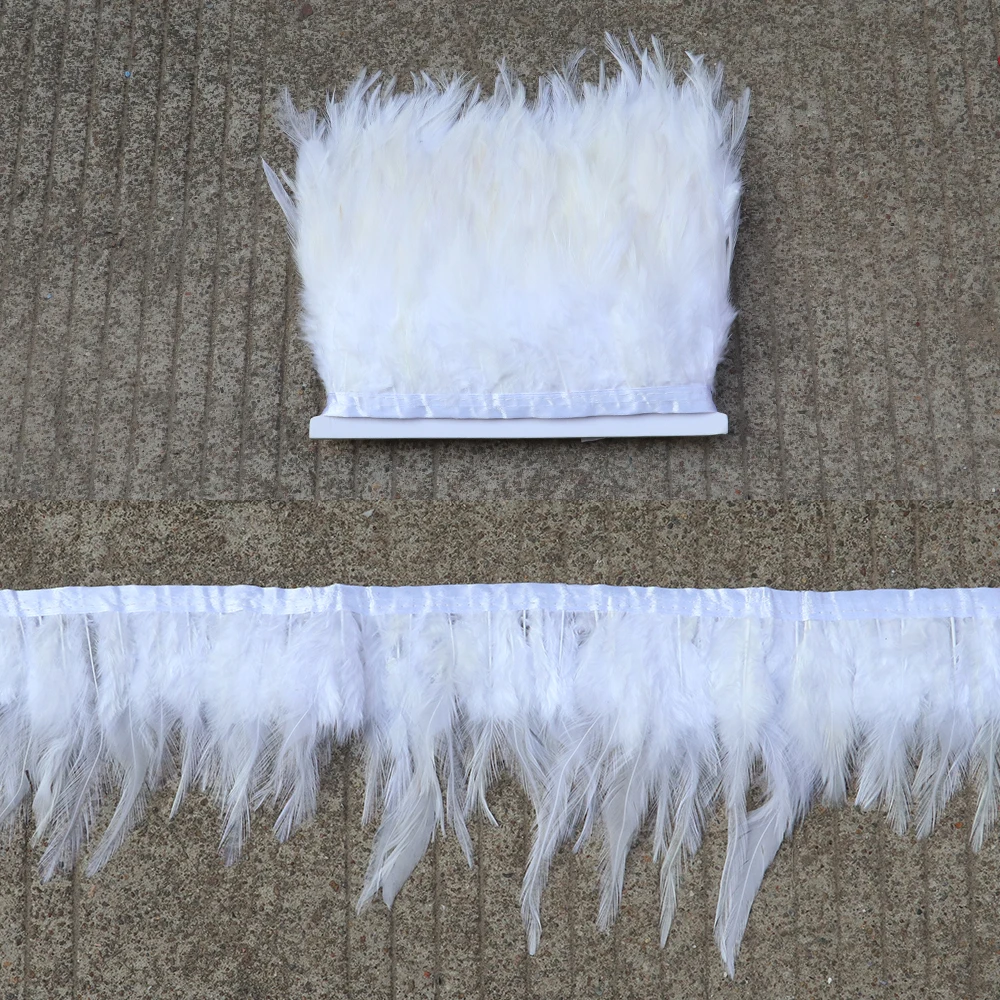 Wholesale 36 Colors Rooster Feather Trims Hackle Feather Fringe 4-6Inch Saddle Feather Ribbon for Dress High Quality