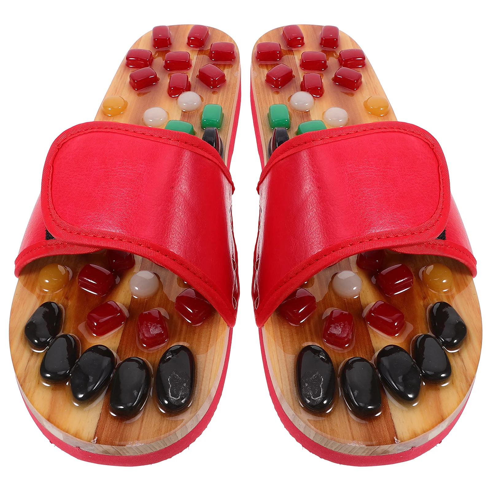 

Massage Slippers Size 39-40 Red PU Eva Sole Acupoint Relief Foot Health Sandals for Plantar Fasciitis Blood Circulation Anti