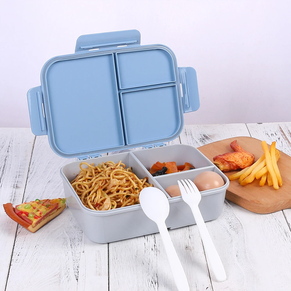 Lunch Box Microwave Safe Portable Compartments  Food Container with Utensils Leakproof  Anti-slip