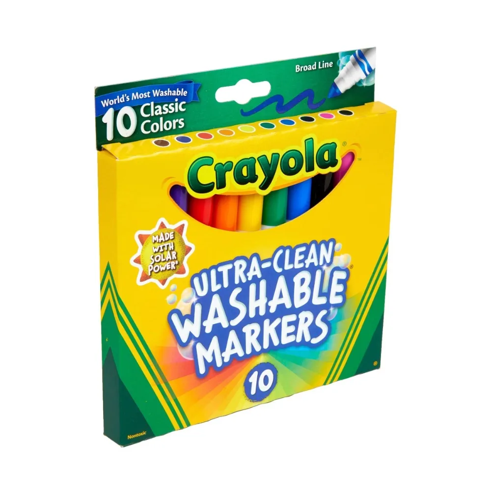 10ct Ultra Clean Washable Broad Line Markers, School Supplies for Kids, Art Classroom Must Haves, Coloring Gift