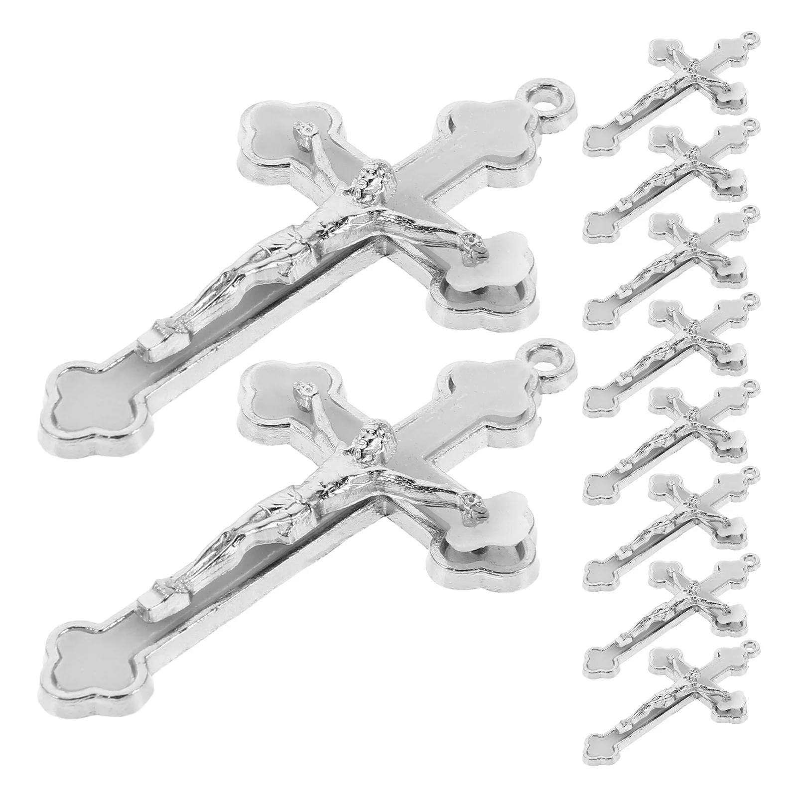 

10Pcs Jesus Cross Pendant Miniature Metal Crucifix Charms DIY Jewelry Making Necklace Bracelet Keychain Earrings Decor