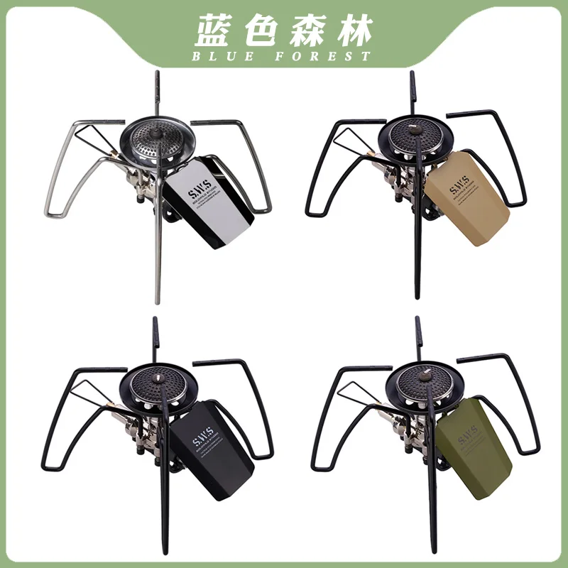 Sws Blackened Spider Stove Outdoor Camping Style Igniter Windproof Foldableing High-Power Cassette Stove Accessories St-310