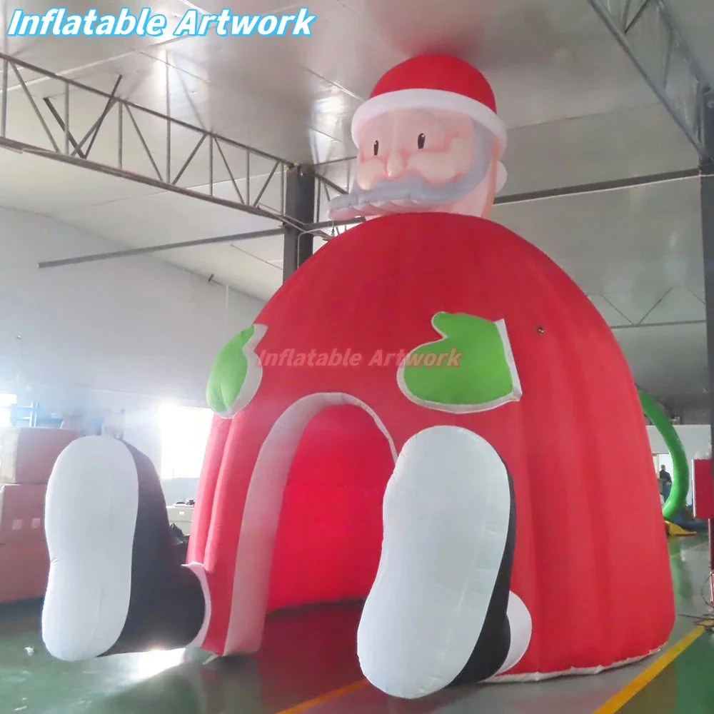 Customized 6 Meters Height Large Inflatable Santa Grotto House for Holiday Blow up Decorations Toys