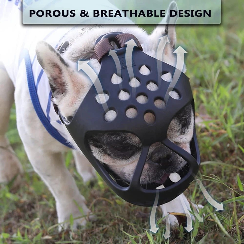 Soft Silicone Muzzle for Short Snout Dogs, Biting, Chewing, Licking, French Bulldog, Ideal for Flat-Faced Dogs