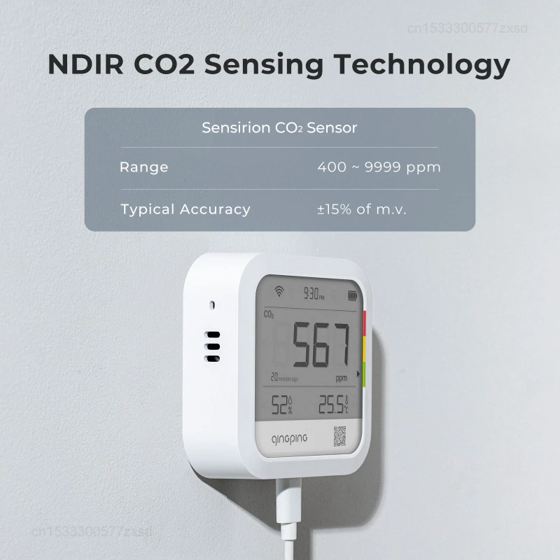 Xiaomi Qingping Thermometer Hygrometer CO2 Detetor Remote Monitoring Temperature & Humidity Monitor Meter Household Thermometer