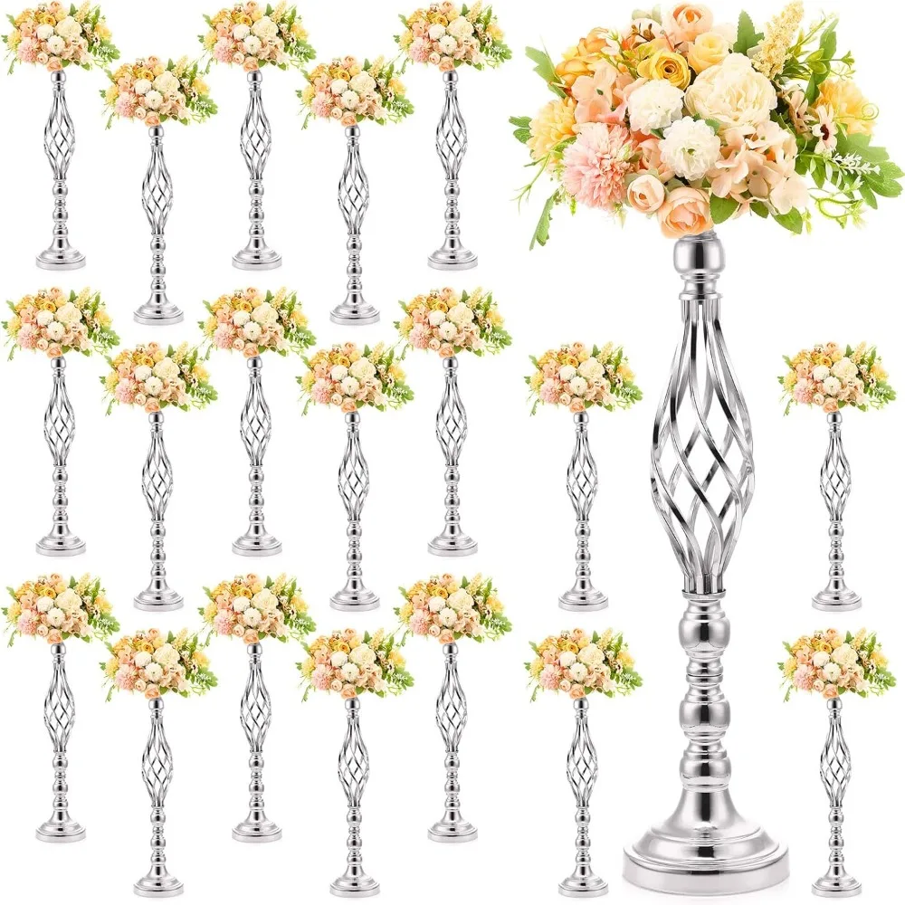 

20 pcs large wedding centerpiece table decorations tall metal flower arrangement stand elegant flower vase candle holder for we