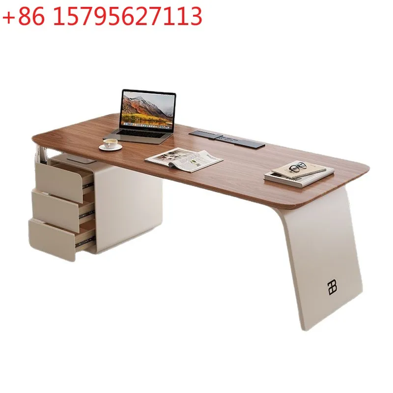 

Письменный стол из массива дерева в стиле модерн с элементами средневекового дизайна, дизайнерский, кремового цвета, высококачественный, для дома и кабинета, компьютерный стол.