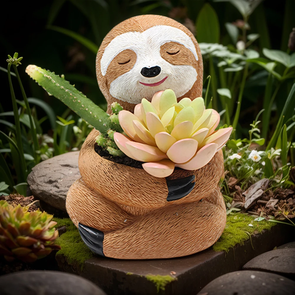 

Сочный кашпо, милый кашпо из смолы, лучшие подарки для друзей семьи, сочный цветочный горшок, рождественский подарок, держатель для ленивца