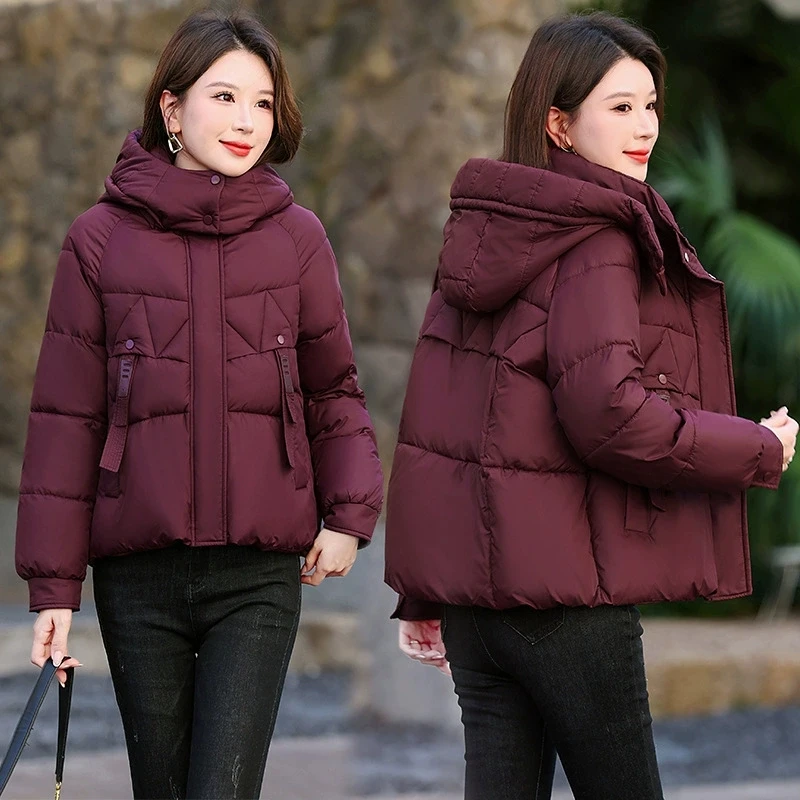 

2025 New Winter Jacket Coat Women Parkas Hooded Short Coats Female Parka Warm Thicken Jacket Korean Loose Cotton Padded Outwear