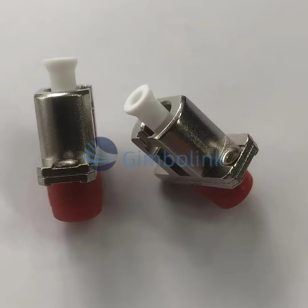 محول الألياف البصرية LC UPC إلى FC UPC أنثى محول هجين مقرنة معدنية مكونات موصل لوحة شفة بصرية أجزاء الألياف