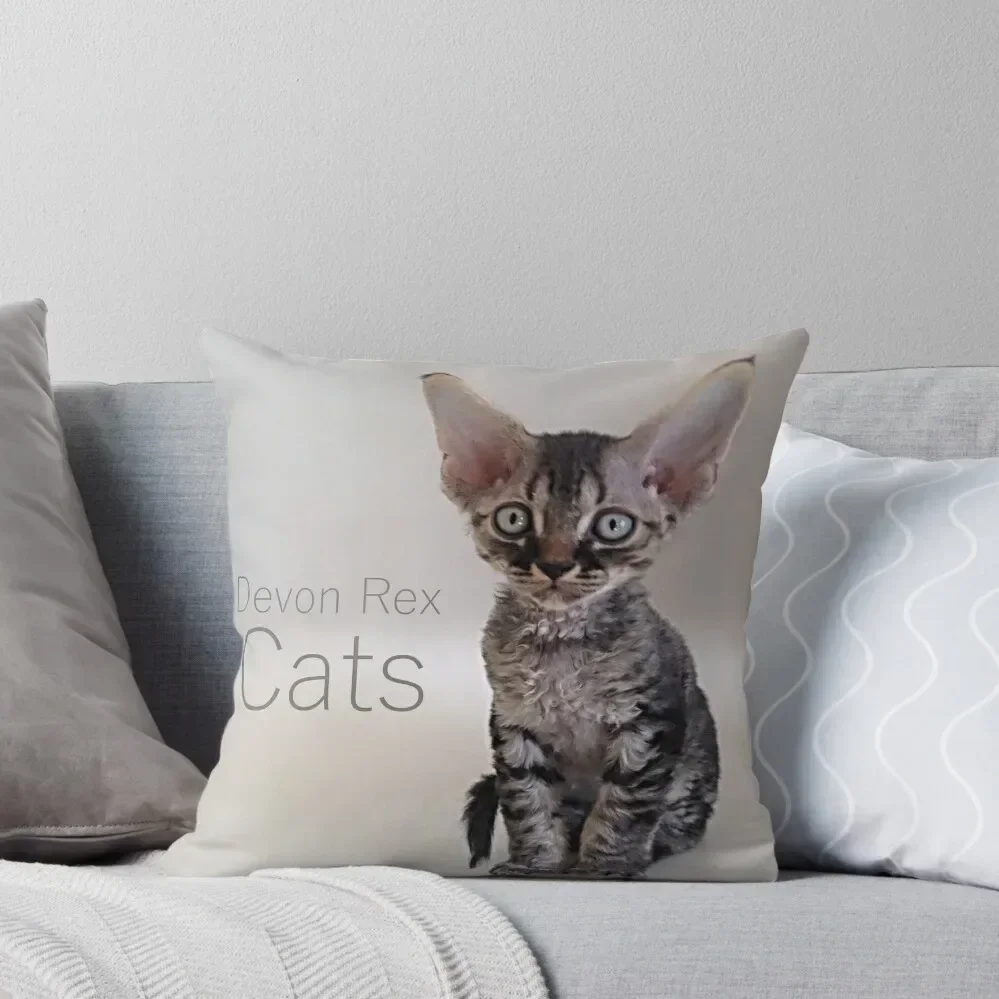 Devon Rex Cat Kitten 000 Throw Pillow Throw Pillow Covers luxury decor luxury home accessories pillow