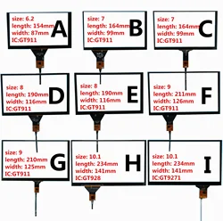 6.2/7/8/9/10.2 inç GT911 GT9271 kapasitif evrensel Digitizer araç DVD oynatıcı GPS navigasyon multimedya dokunmatik Panel cam