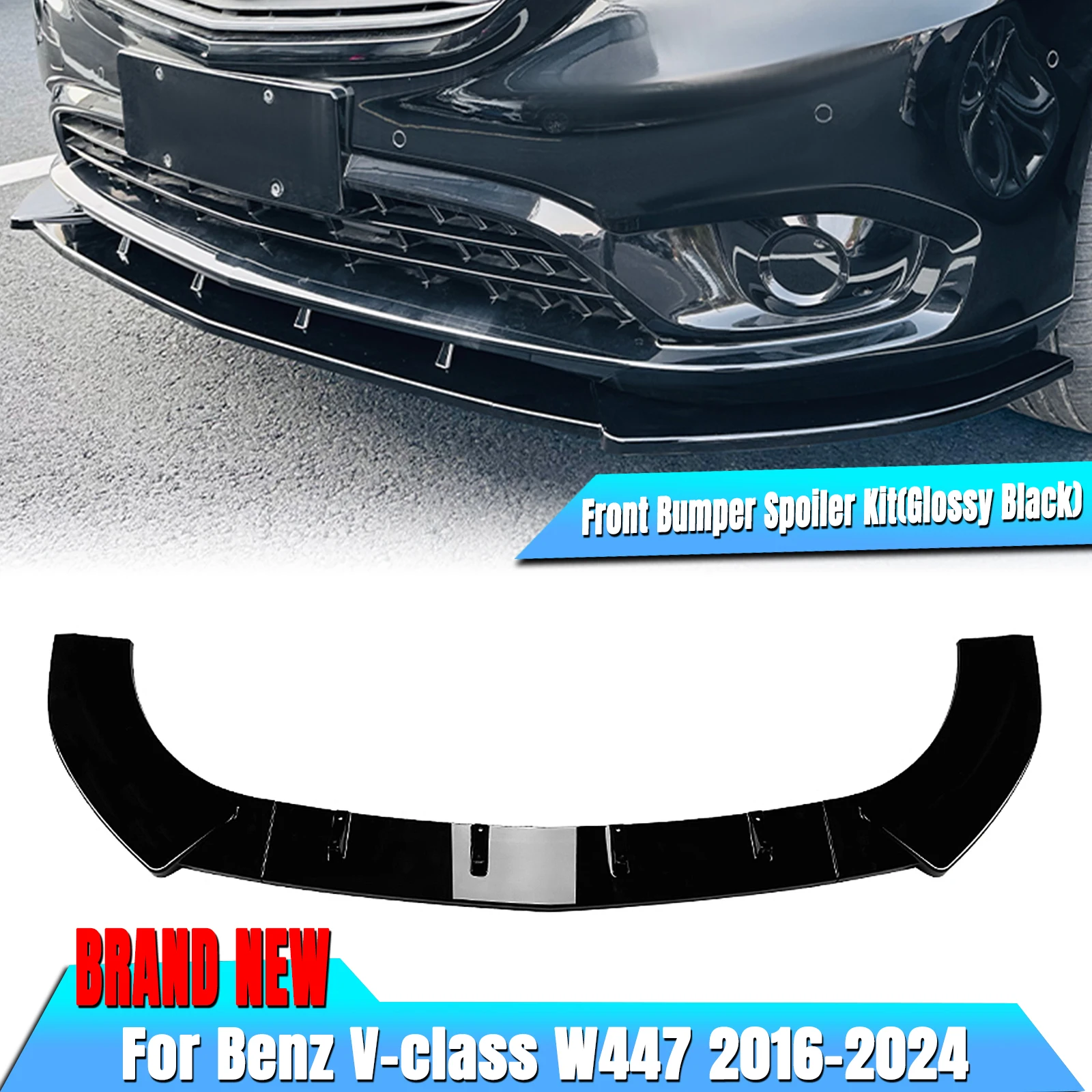 

Car Front Bumper Spoiler Lip Lower Splitter Blade For Mercedes Benz V Class W447 2016-2024