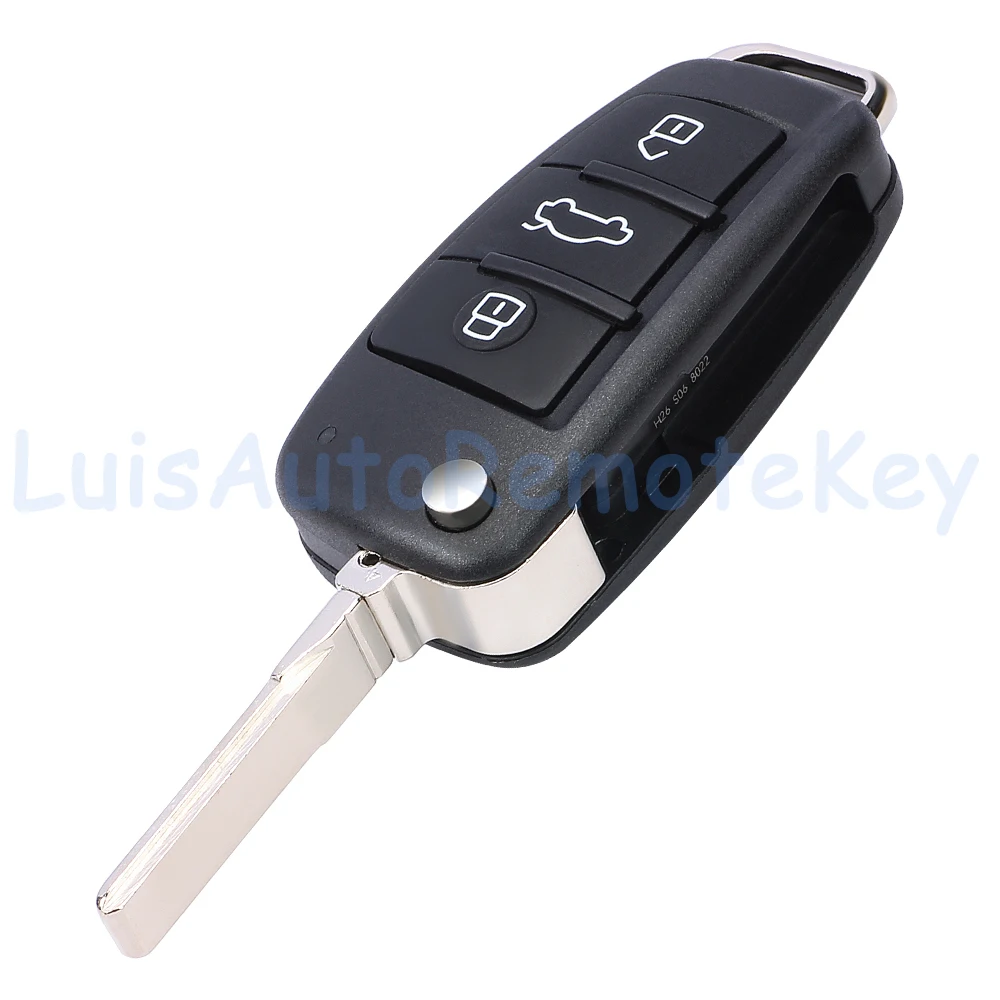 Flip Remote Key Fob FSK 315MHz/ 433MHz/ 868MHz 8E Chip for Audi A6 S6 Q7 2004-2015 IYZ 3314, 4F0837220R, 4F0837220M, 4F0837220T