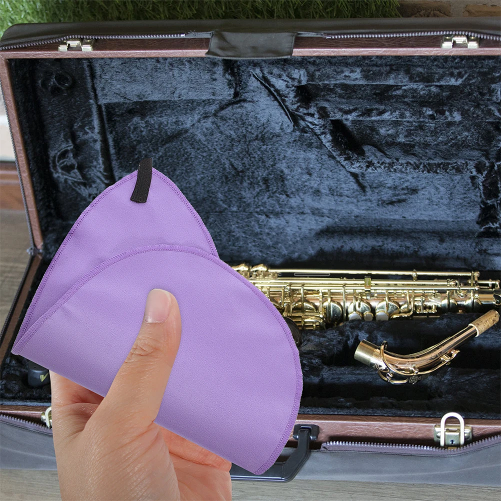 

2Pcs Cleaning for Saxophone Clarinet Flute Sax Instrument Cleaning Cloth Musical Instruments Violet Cotton Tube Care Accessories