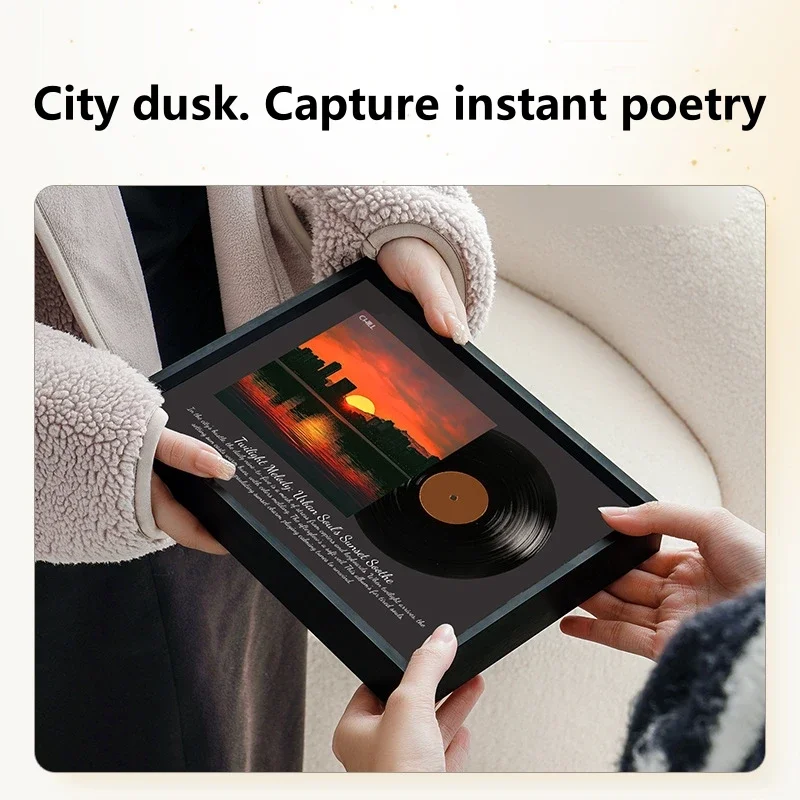 빈티지 블루투스 스피커 빛나는 장식 그림 데스크탑 작은 사운드 박스 비닐 레코드 홈 고품질 생일 선물