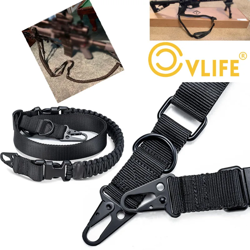 

CVLIFE 550 Paracord Sling made of 550lb paracord 600D nylon and HK hooks Adjustable Length with Larger Opening Metal Hook