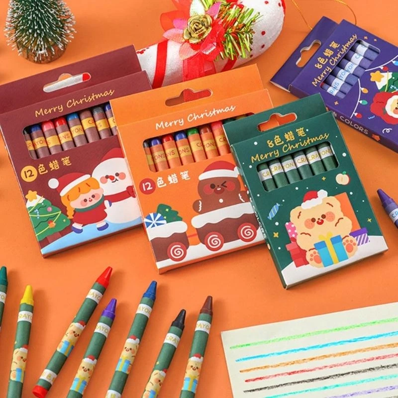 Y5LB Children Crayon Pens 8 Colors 12 Colors Finger Crayon Washable for Student Kid Coloring Boy Girl Birthday Christmas Gift