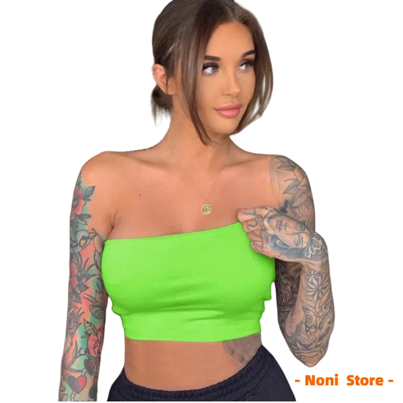 

Women's tank top nightclub costume strapless short chest wrap candy color sports cycling swimming yoga wear base top