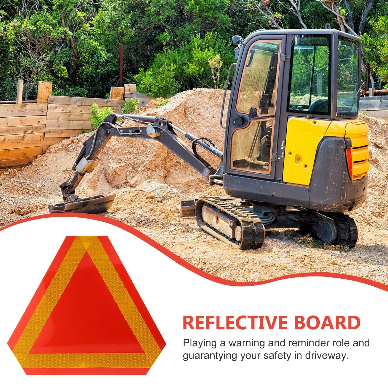 2 Pcs Triangle Sign Vehicle Reflective Tailgate Oversized Slow Moving Windshield