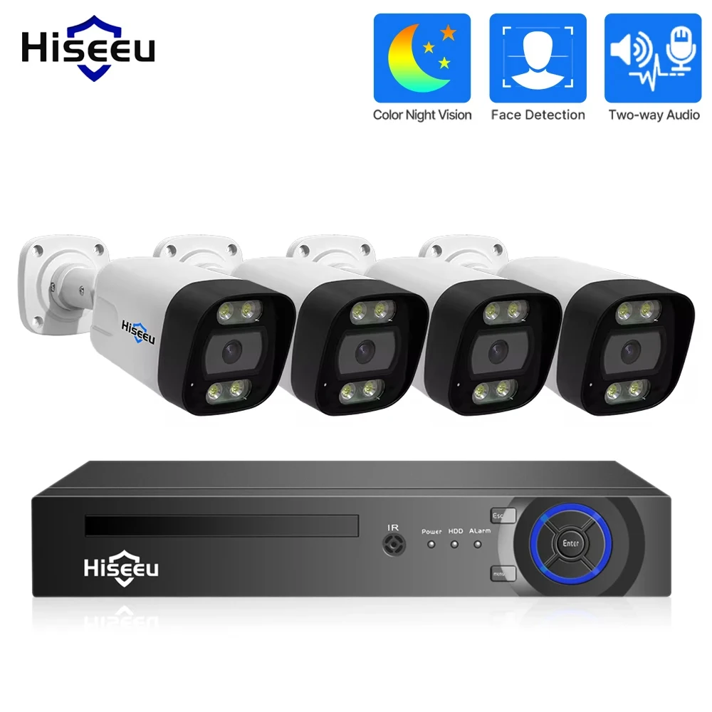 

Hiseeu 5MP 4K POE Security IP Camera System Kit H.265 8MP 8CH CCTV NVR Home Outdoor Camera Surveillance Set Face Detection XMEye