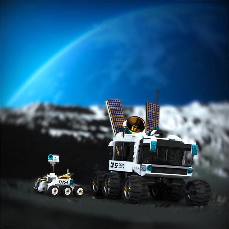 月面探査機ビルディングブロック宇宙探査モデル組み立てられた月面探査車のおもちゃ宇宙愛好家のための子供のギフト