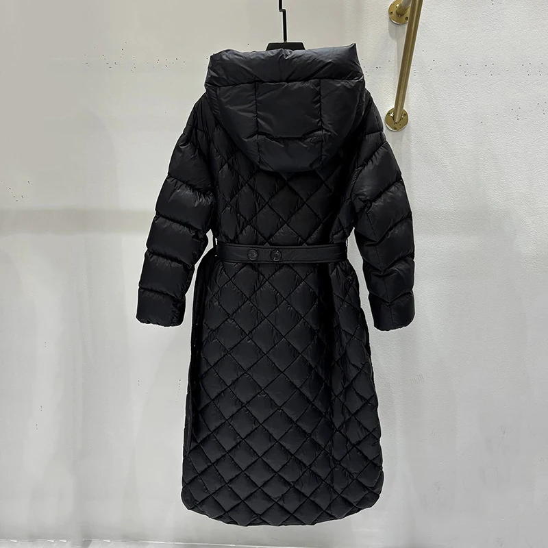 Schinteon женский белый утиный пуховик с капюшоном, повседневная свободная теплая осенне-зимняя верхняя одежда высокого качества, новое пальто 2025, пальто