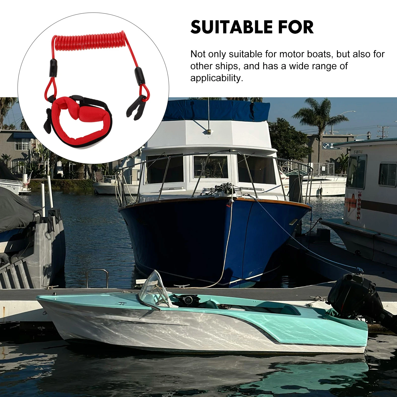 

Flameout Rope Boating Accessories Outboard Motor Safety Lanyard Coiled Emergency Cord for Tpu Travel