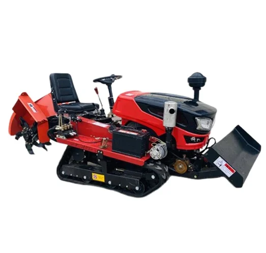 Mini Tracked Rotary Tiller Bulldozer engine Lawn Tractor Orchard Crawler