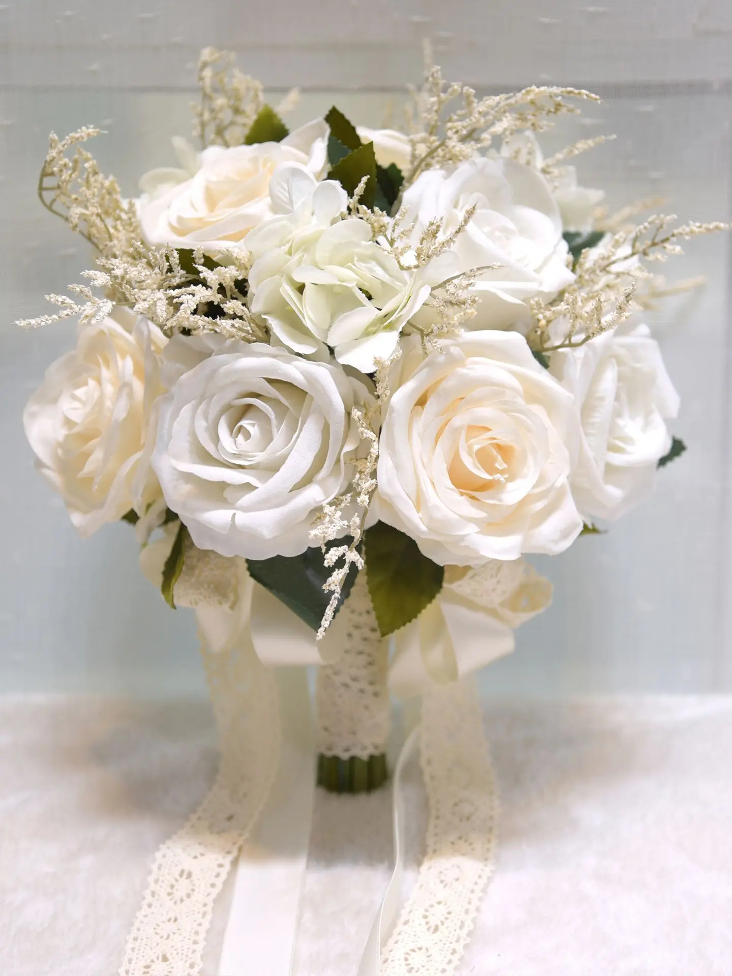 Wedding Bouquets White Bridal Bouquet Silk Flowers Artificial Roses Marriage Bridesmaid Wedding Accessories