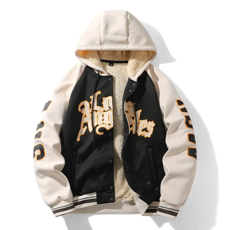 

Autumn/winter New Fashion Trend Printed Thickened Warm Lamb Fur Coat Men's Casual Loose Sports Large Size High Quality Jacket