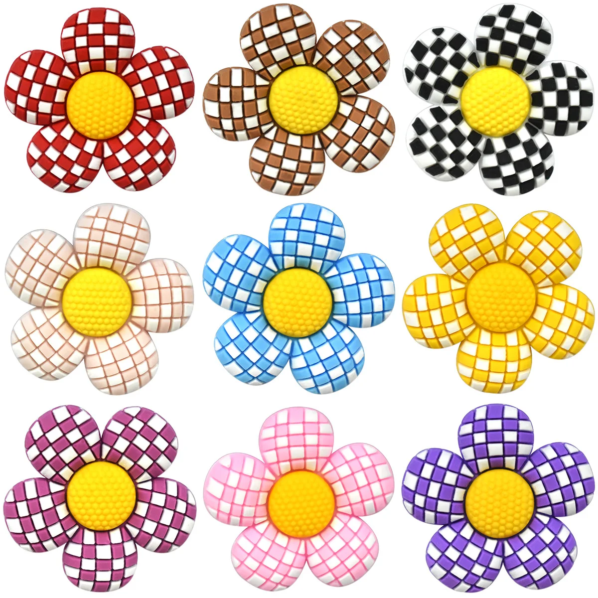 

colorful flower PVC shoe Charms Buckle combination for Wristbands sandal Slippers accessories Decoration Bands gift unisex party