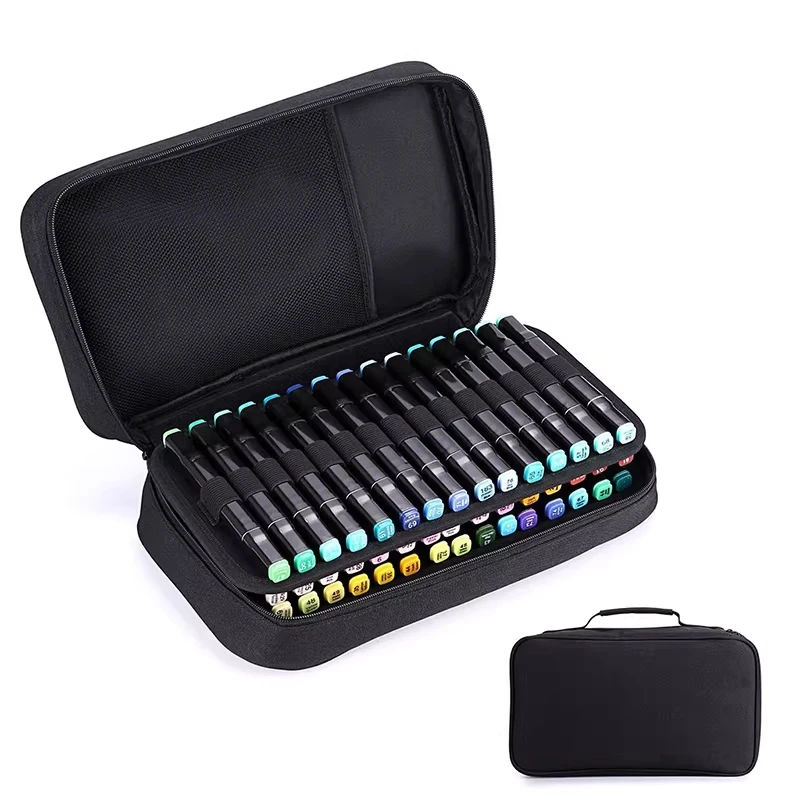 60-Fächer Marker-Tasche Tragbarer Marker-Organizer Studenten-Kunstbedarfstasche Multifunktionale Aquarellstift-Tasche Exklusive der Marker