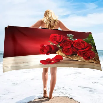 Beach towel rose lightweight terry cloth quick dry sandless travel absorbent oversized pool swimming bathing camping